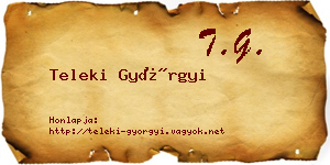 Teleki Györgyi névjegykártya